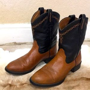 Ariat Mens 9D Boots Style 35591 Brown Black Leather Detail Stitching